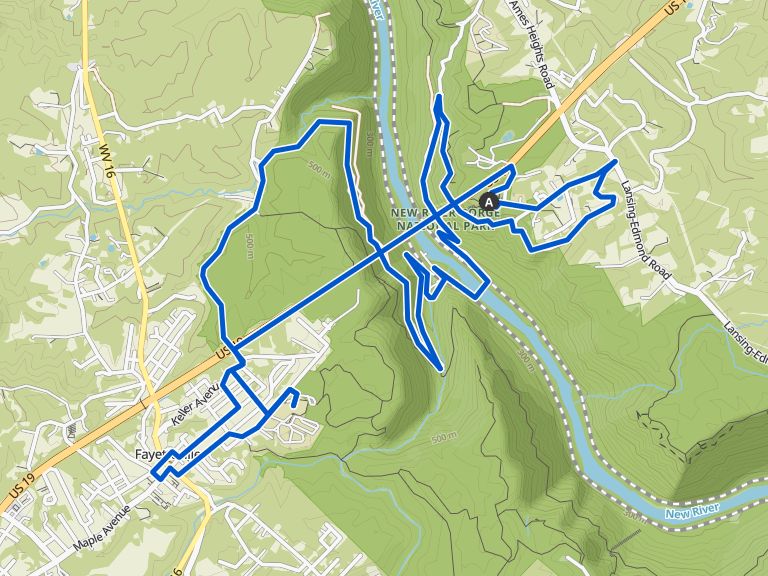 Bike New River NP Fayette Mine Road Loop road ride Komoot